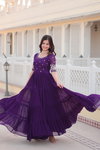 KA 1097 Faux Blooming with Embroidery Party Wear Gown Wholesale Shop In Surat